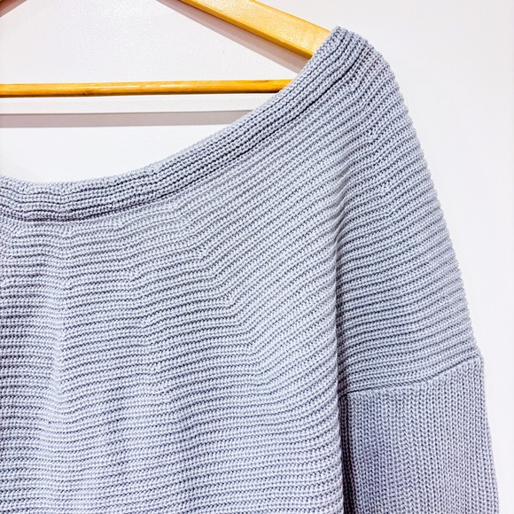 SHEIN Grey open back cross sweater | Cozy casual | Size 8/10 - Picture 6 of 8